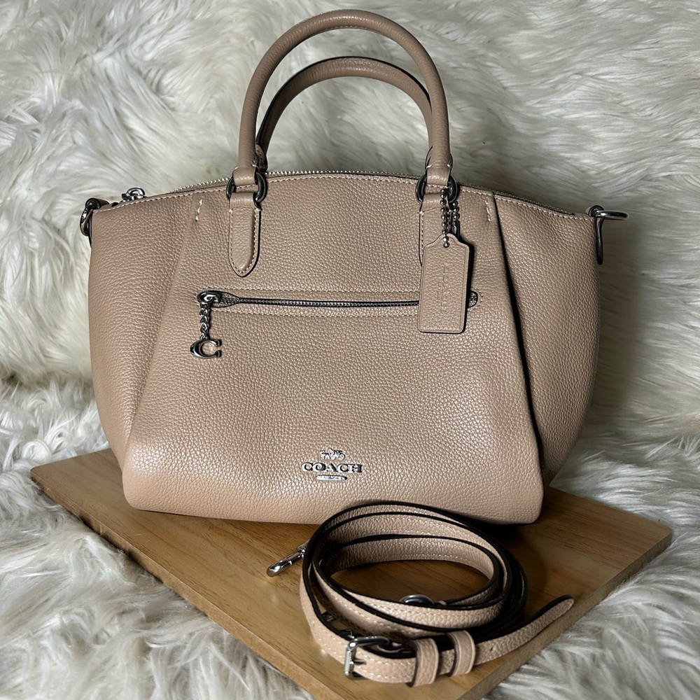 Coach Elise Satchel crossbody beige leather